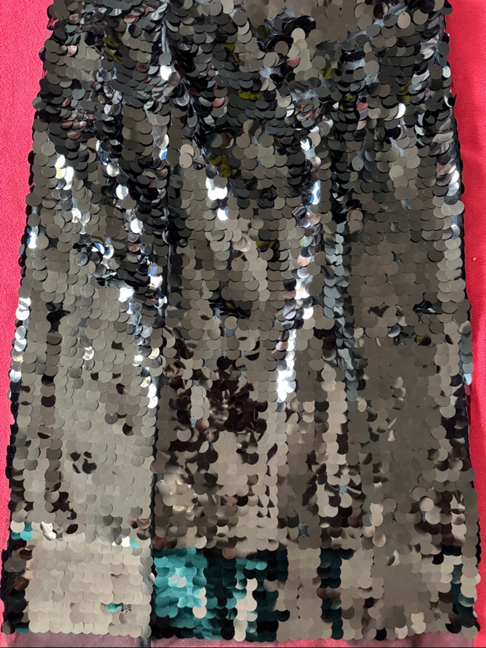 Black Sequin Skirt with Slit on the Back